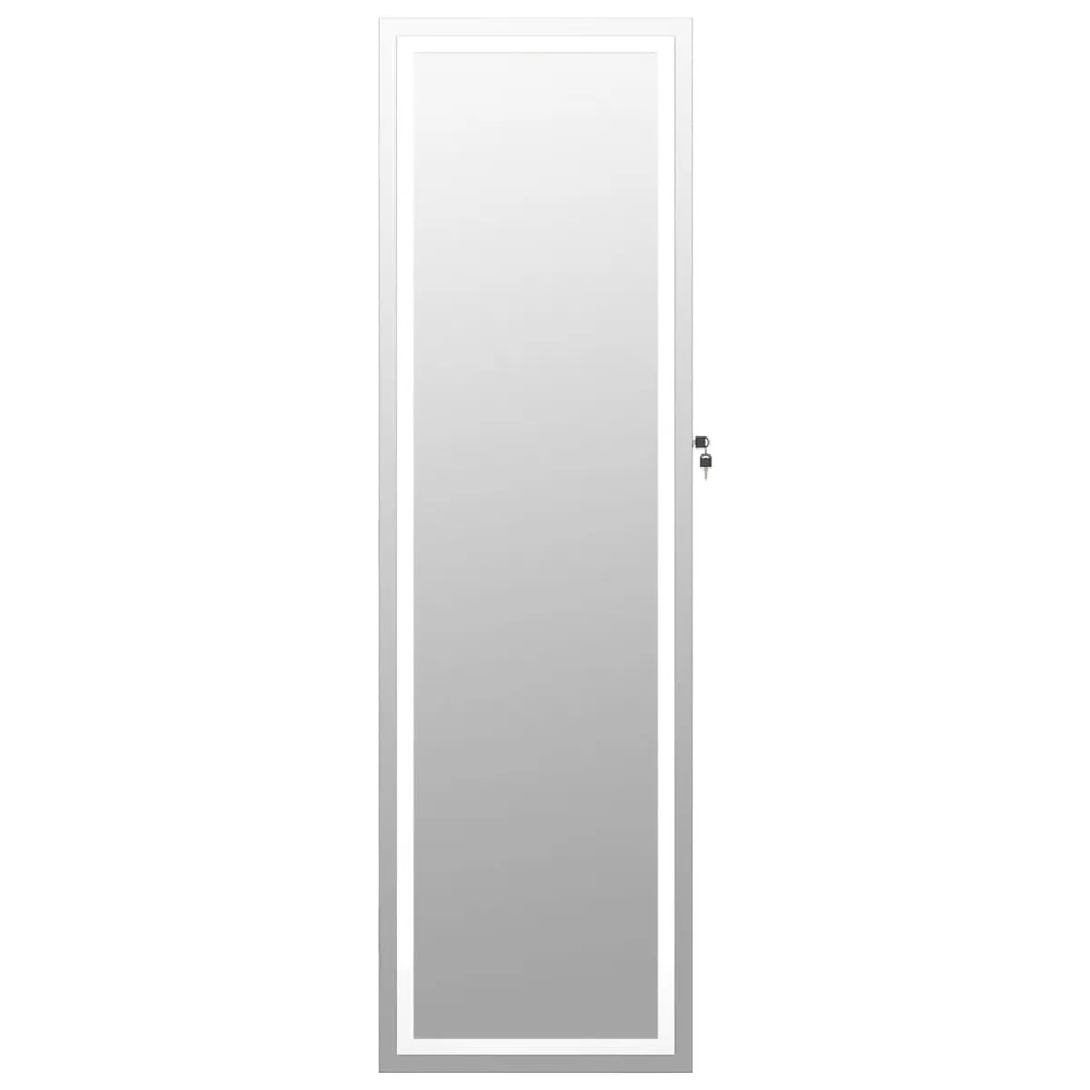 Helloshop26 Armoire à bijoux murale avec miroir LED - Blanc