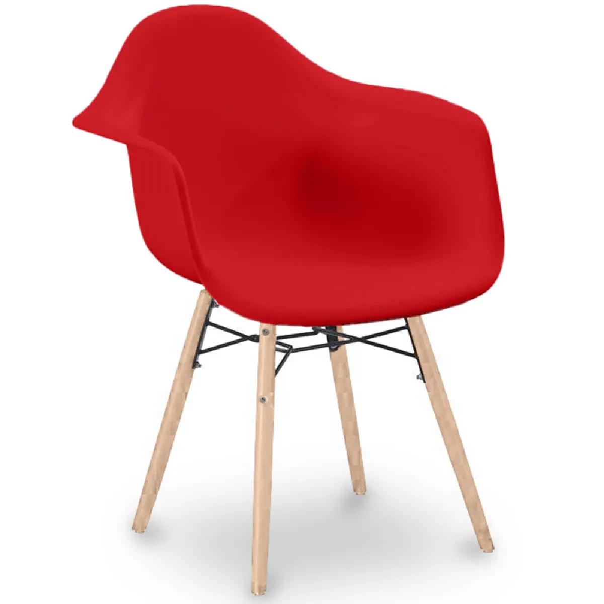 Chaise de Salle à Manger Design Scandinave - Pieds en Bois - Nordika Rouge