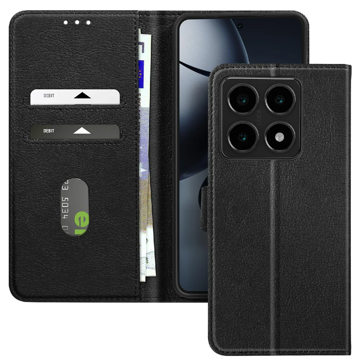 Avizar Noir Étui Pour Xiaomi 14T Pro Clapet Portefeuille Et Support Vidéo
