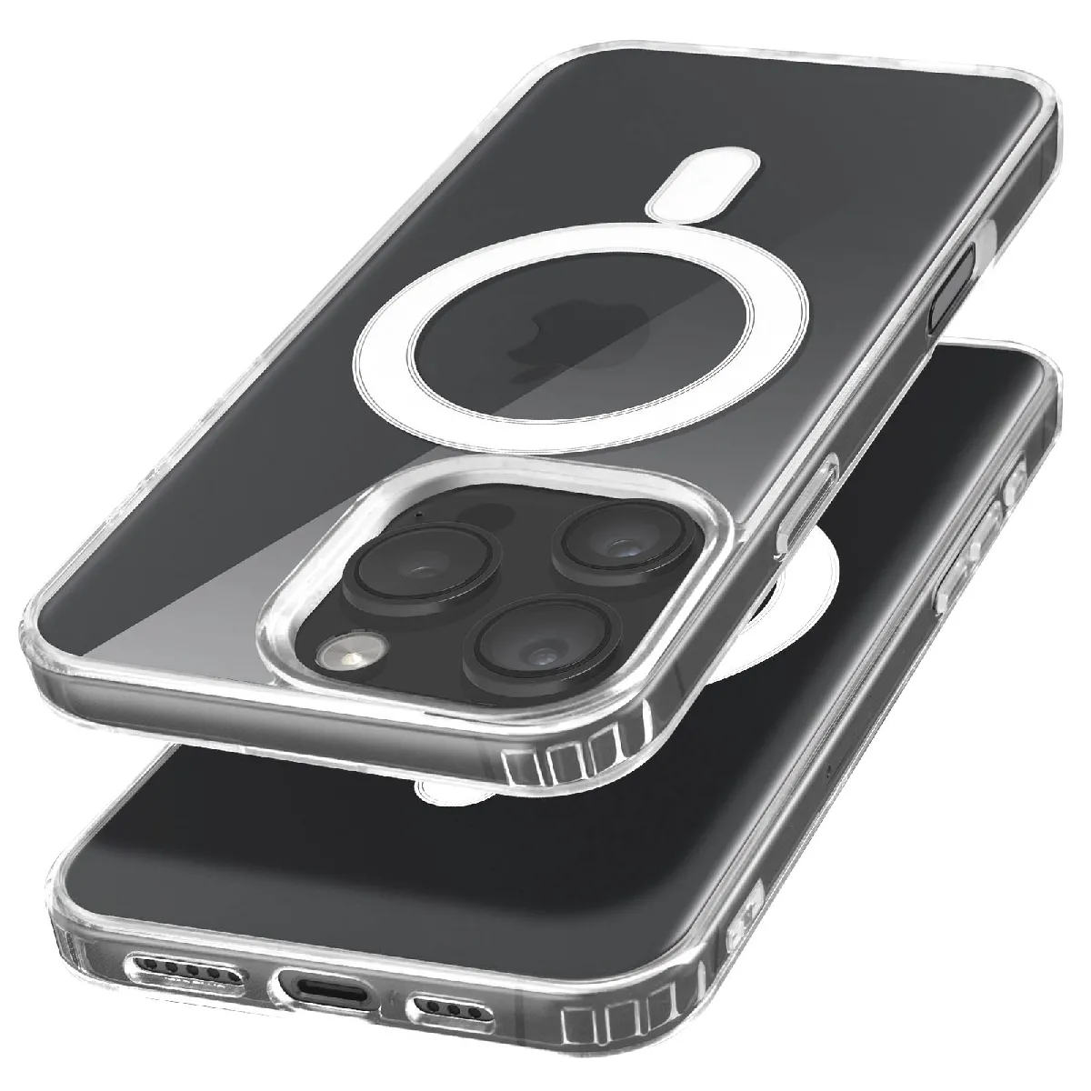Coque Avizar Anti-choc Pour IPhone 16 Pro Max - Design Carbone Brossé Noir, Silicone, Neuf
