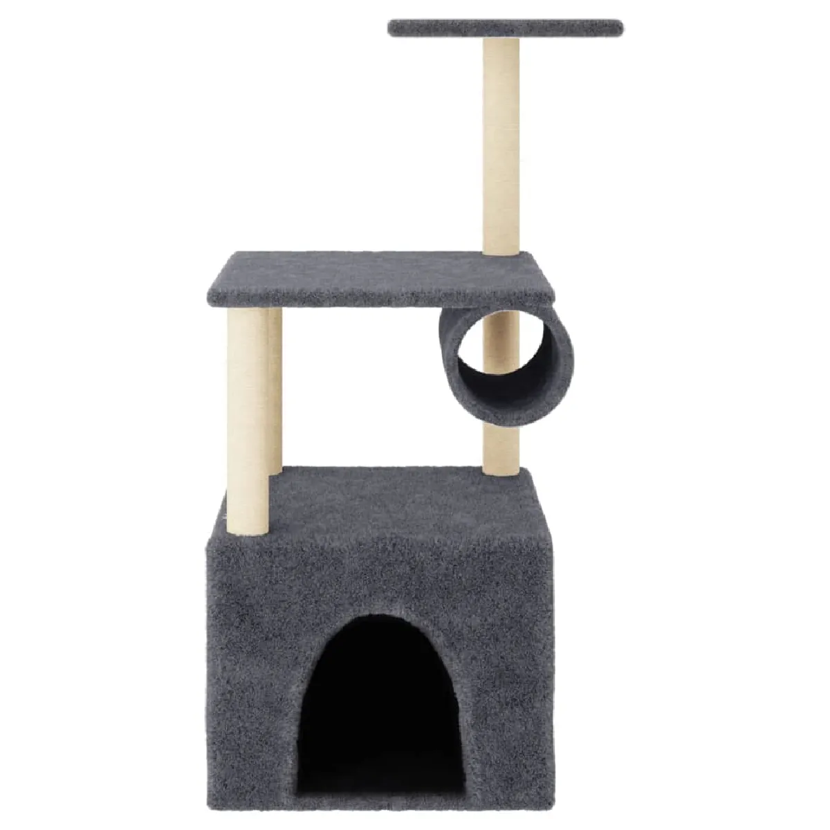 Comparer les prix de Arbre à chat meuble tour grimper jouet grattage grattoir escalade plateforme avec griffoirs en sisal foncé 109,5 cm gris 02_0022641