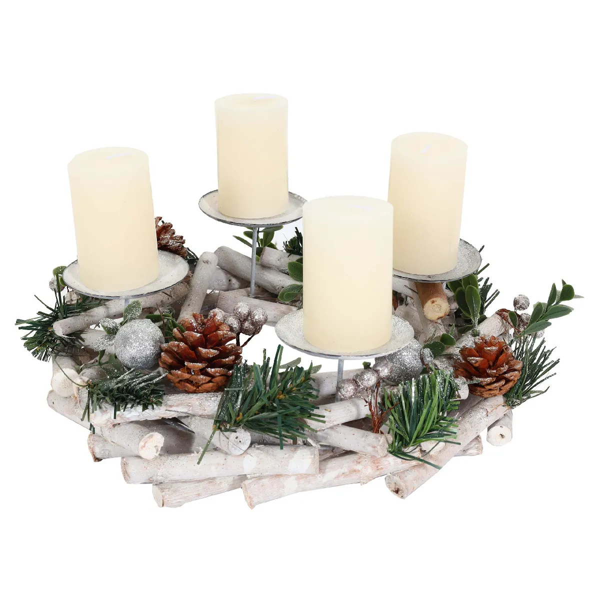 Couronne de Noël argentée
