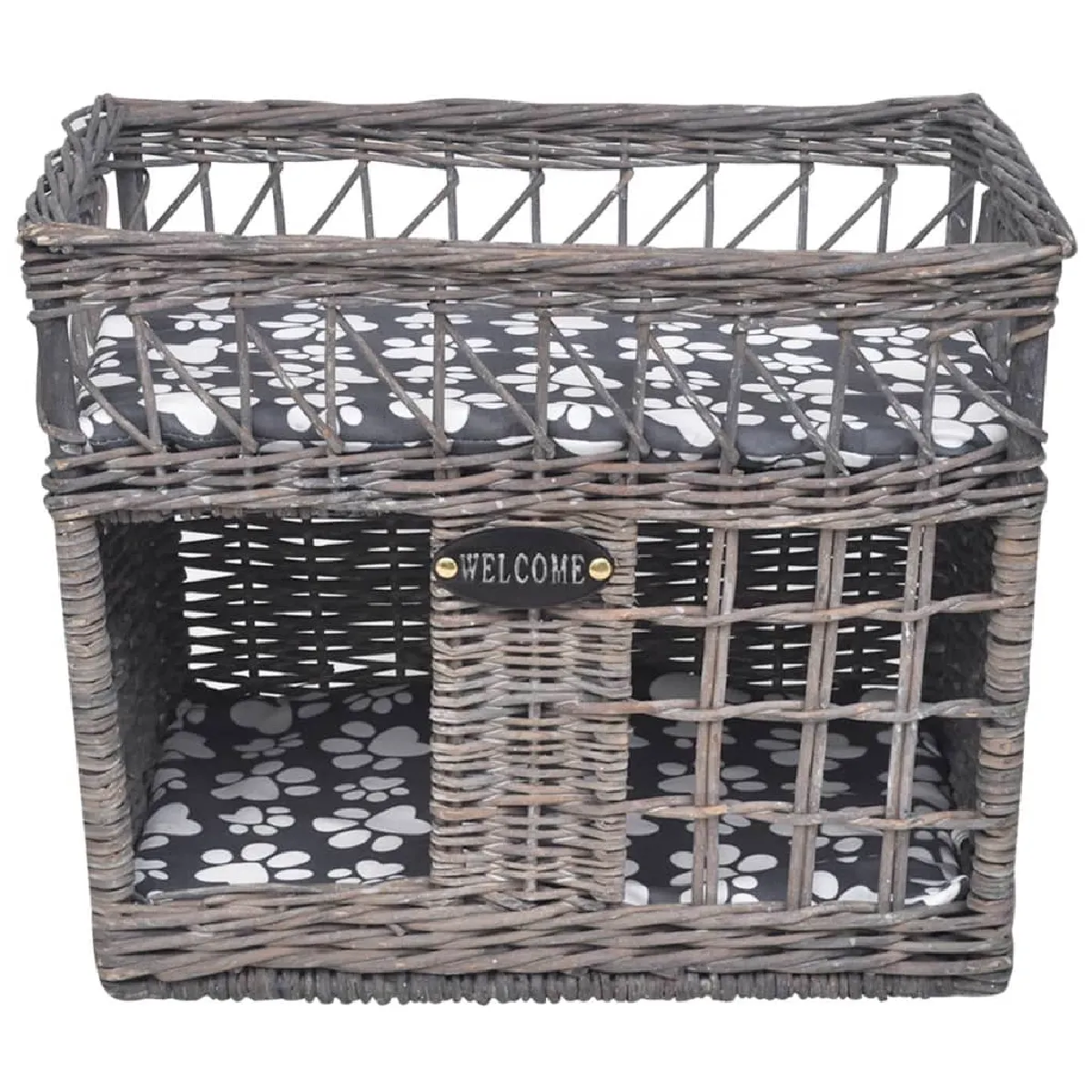 Meilleurs prix pour Arbre/maison/lit à chat avec coussin Saule Carré gris 02_0022788