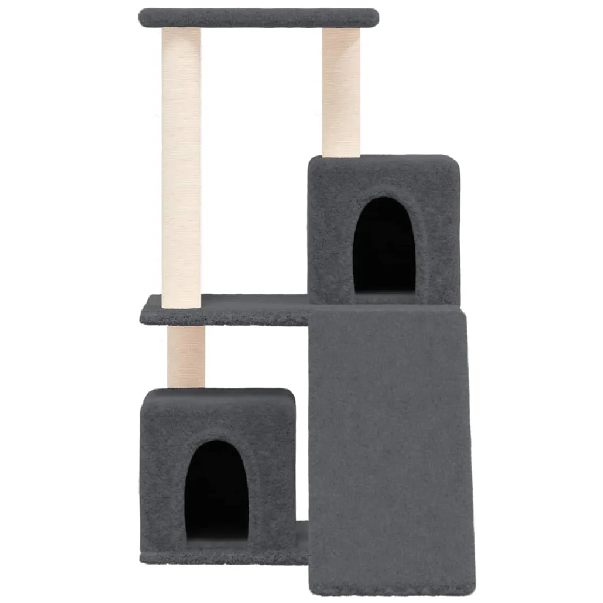 Comparer les prix de Arbre à chat meuble tour grimper jouet grattage grattoir escalade plateforme avec griffoirs en sisal foncé 82 cm gris 02_0022704
