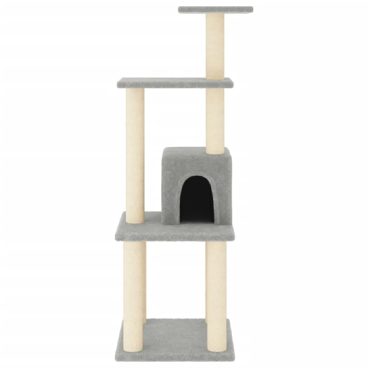 Comparer les prix de Arbre à chat meuble tour grimper jouet grattage grattoir escalade plateforme avec griffoirs en sisal clair 105 cm gris 02_0022543