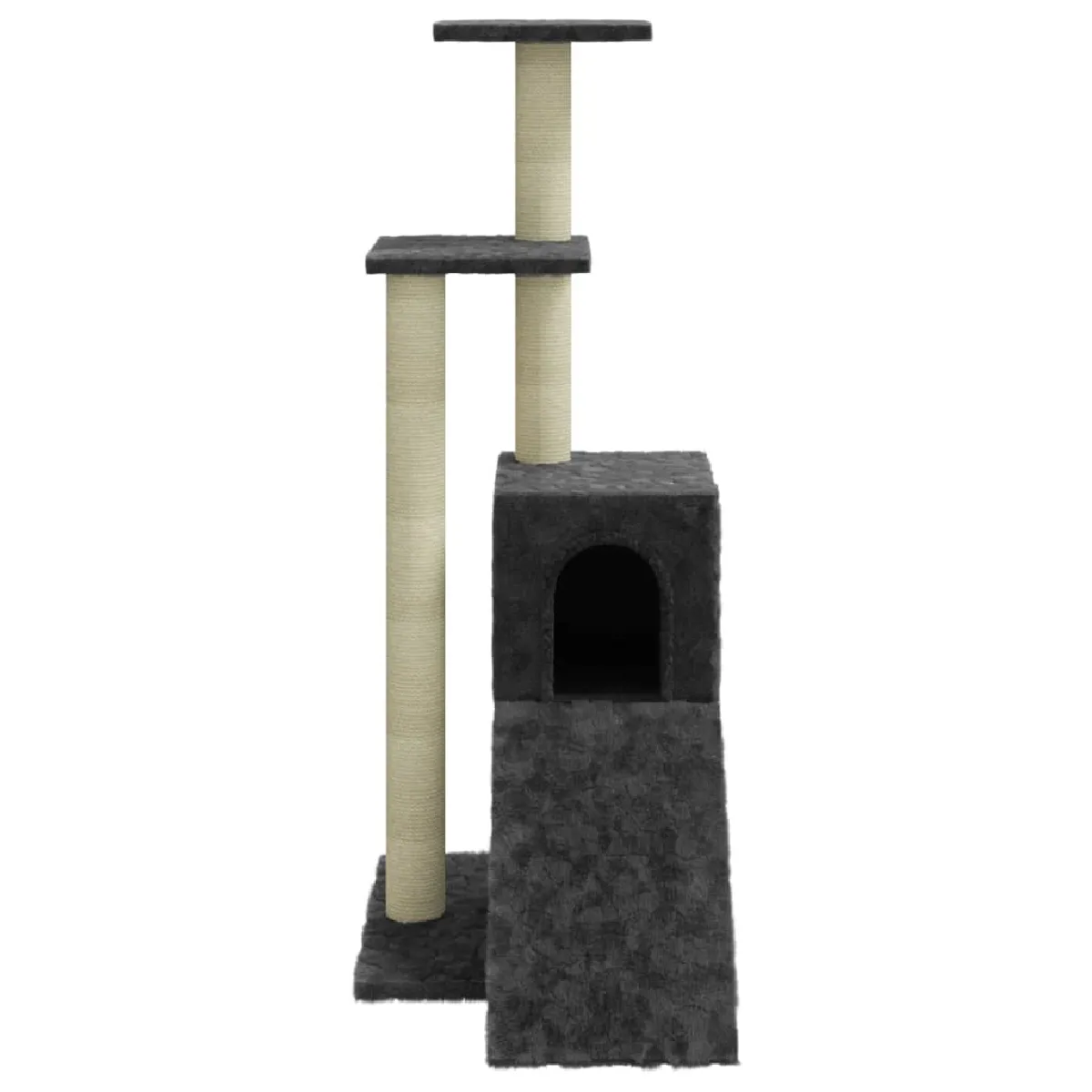 Comparer les prix de Arbre à chat meuble tour grimper jouet grattage grattoir escalade plateforme avec griffoirs en sisal foncé 92 cm gris 02_0022715
