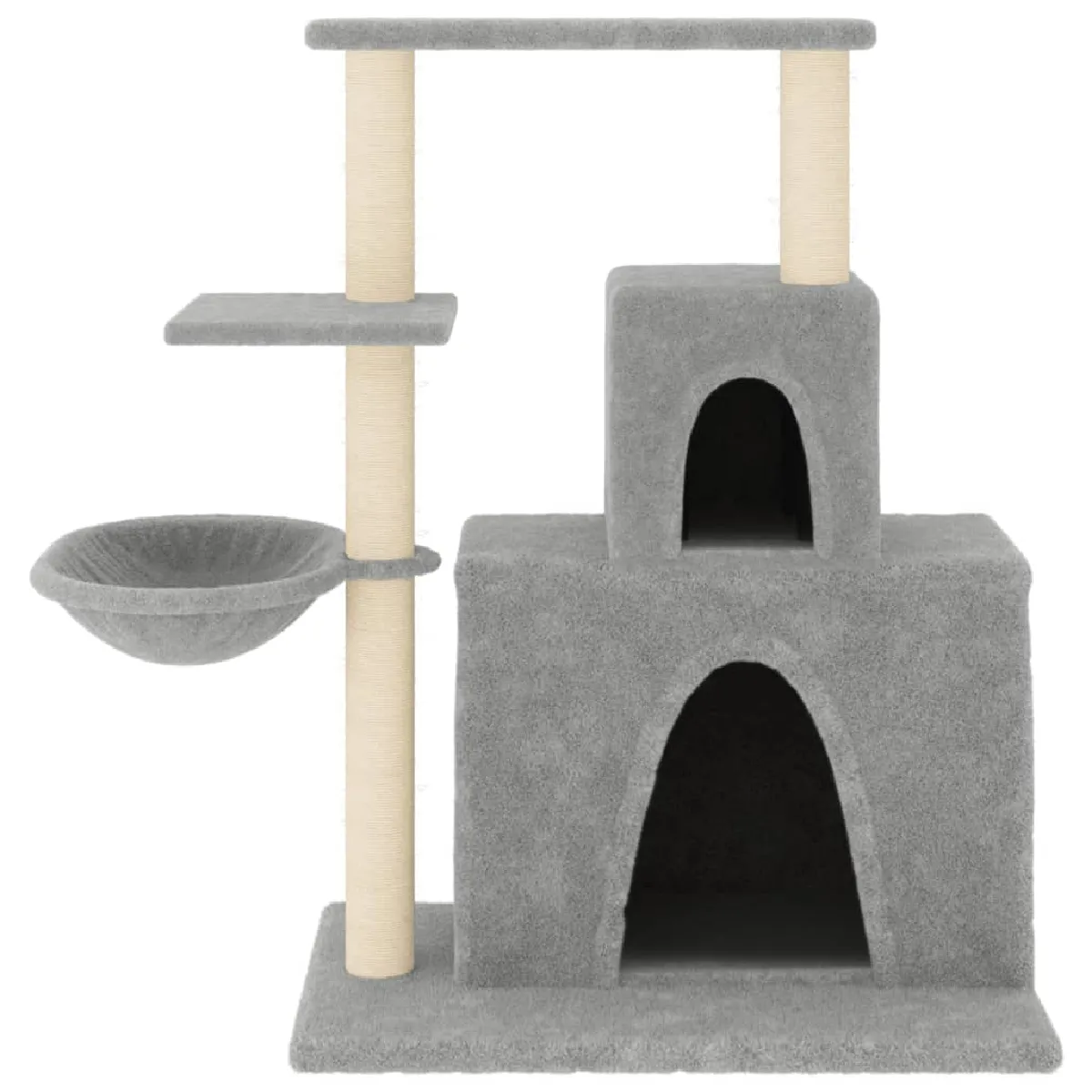 Comparer les prix de Arbre à chat meuble tour grimper jouet grattage grattoir escalade plateforme avec griffoirs en sisal clair 83 cm gris 02_0022622
