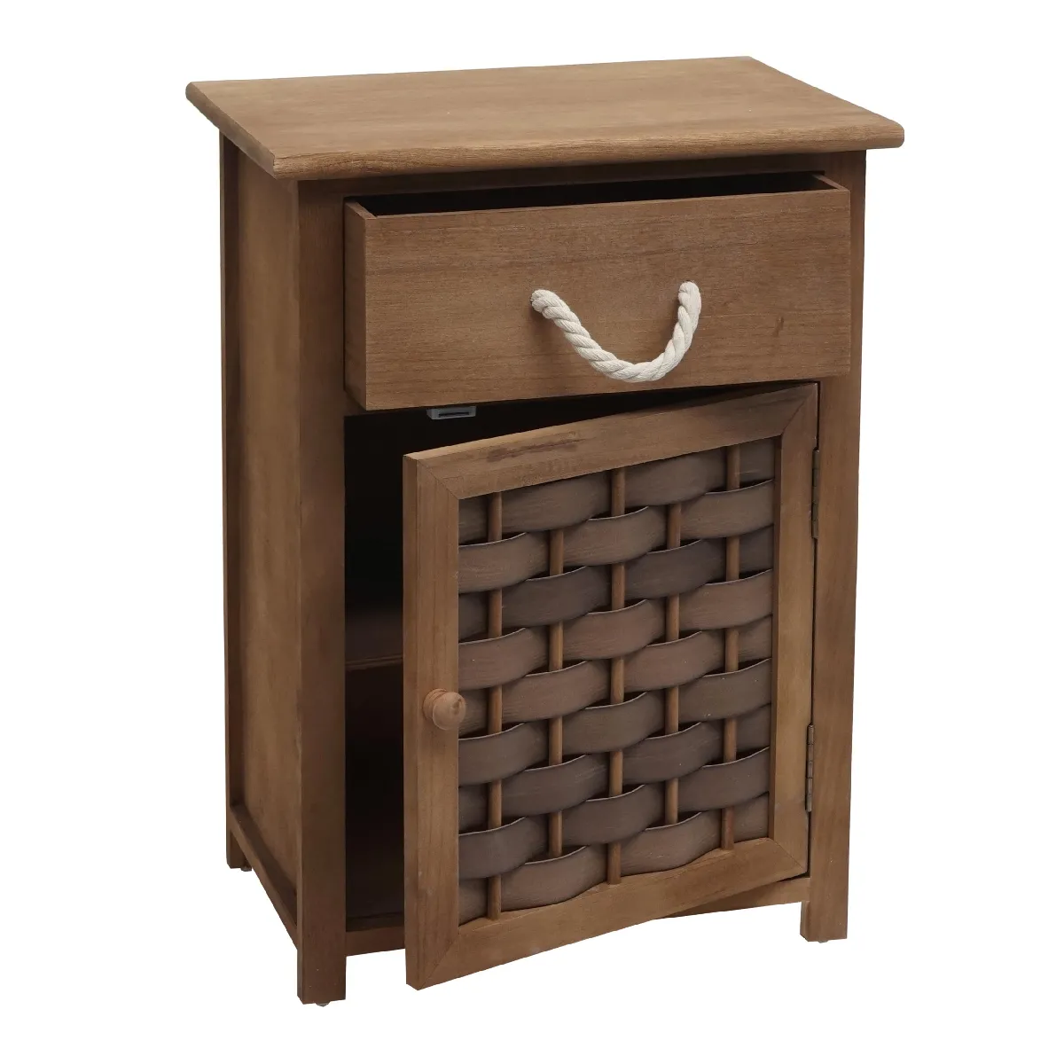 Decoshop26 Commode bébé polyrotin - Marron foncé