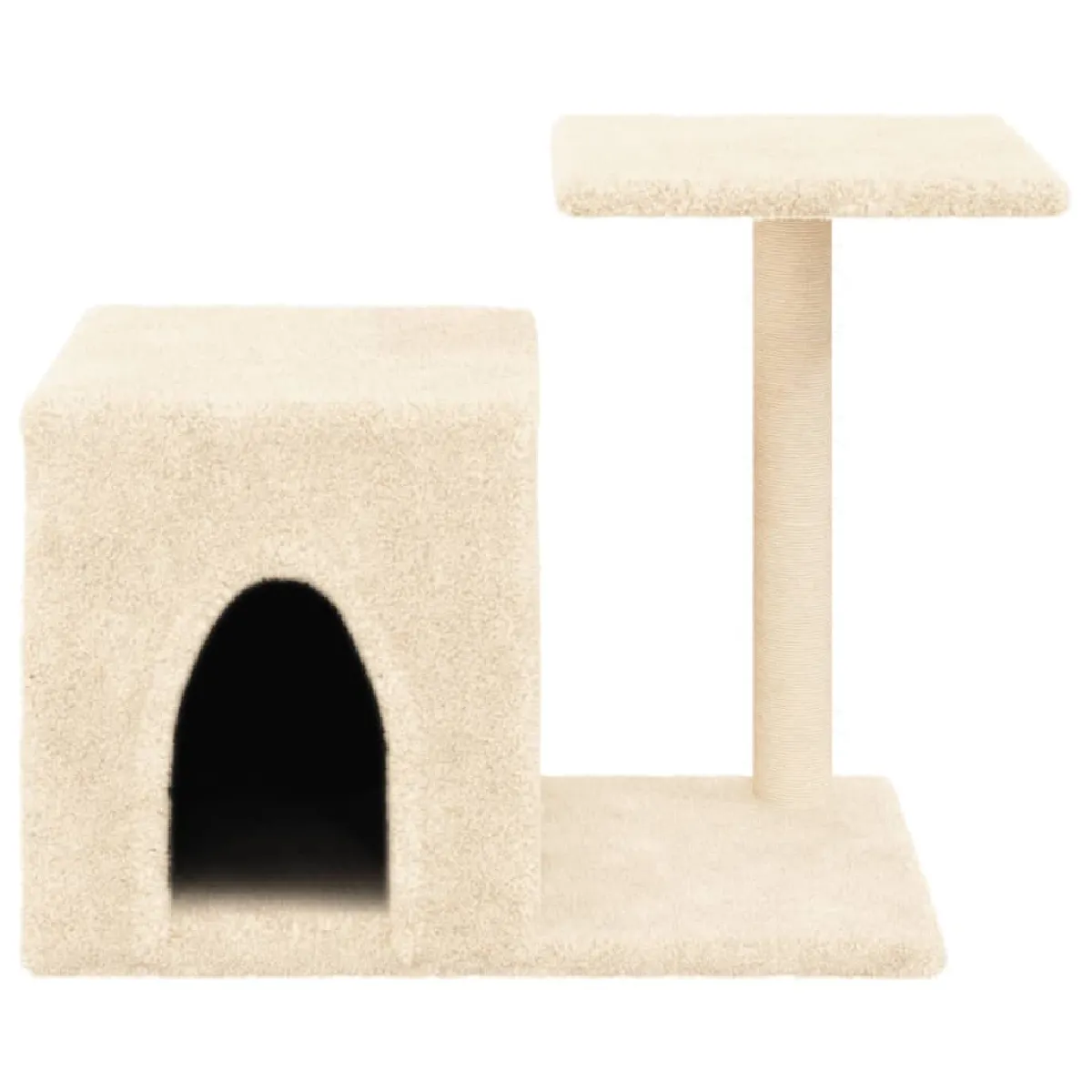 Meilleurs prix pour Arbre à chat meuble tour grimper jouet grattage grattoir escalade plateforme avec griffoirs en sisal 50,5 cm crème 02_0022516