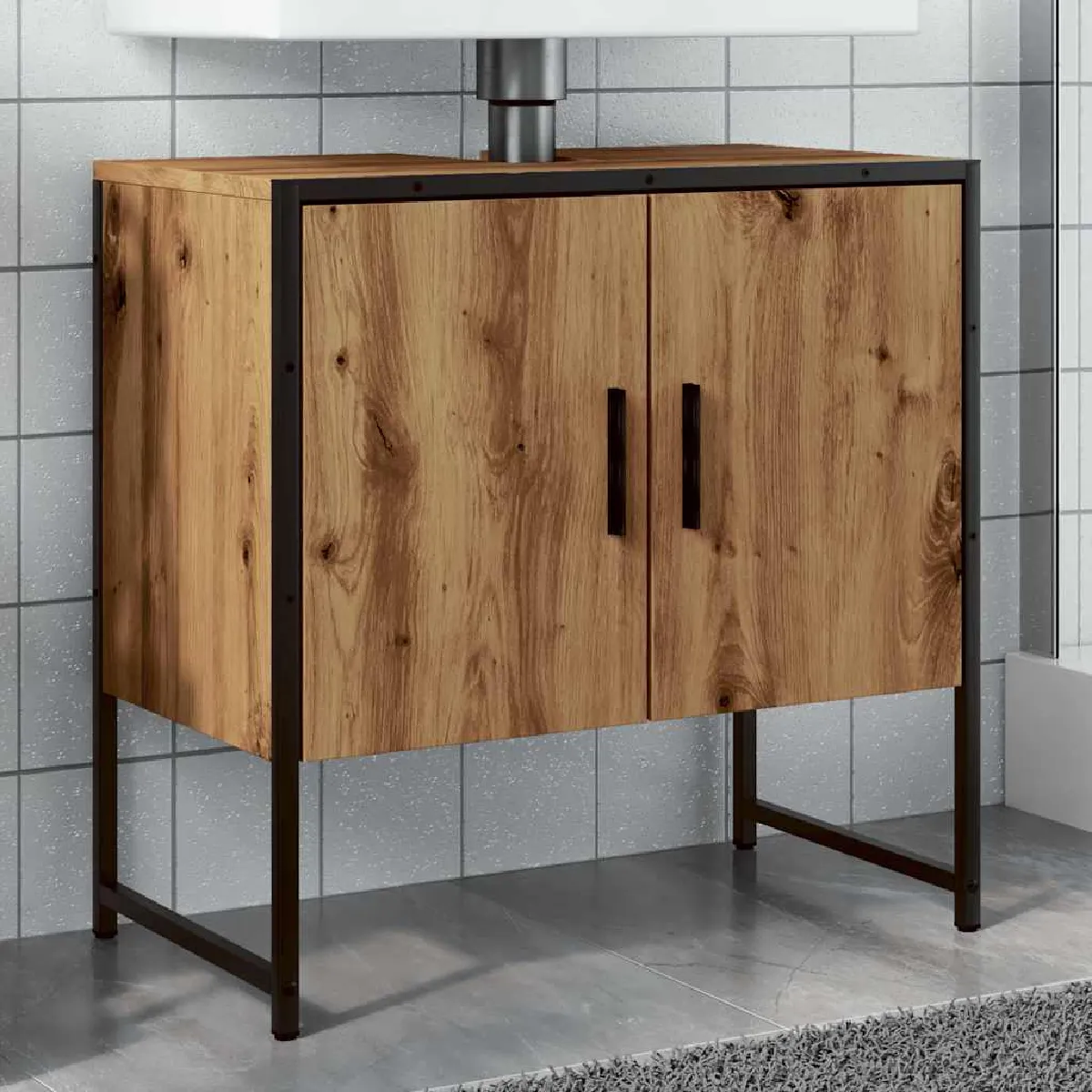 vidaXL Armoire lavabo Chêne artisanal - vue 1