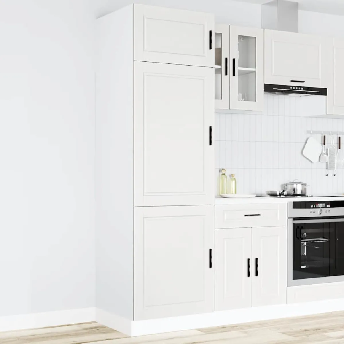 Non Communiqué Blanc Vidaxl Armoire De Cuisine Porto Bois D'ingénierie 854107 - Image 3