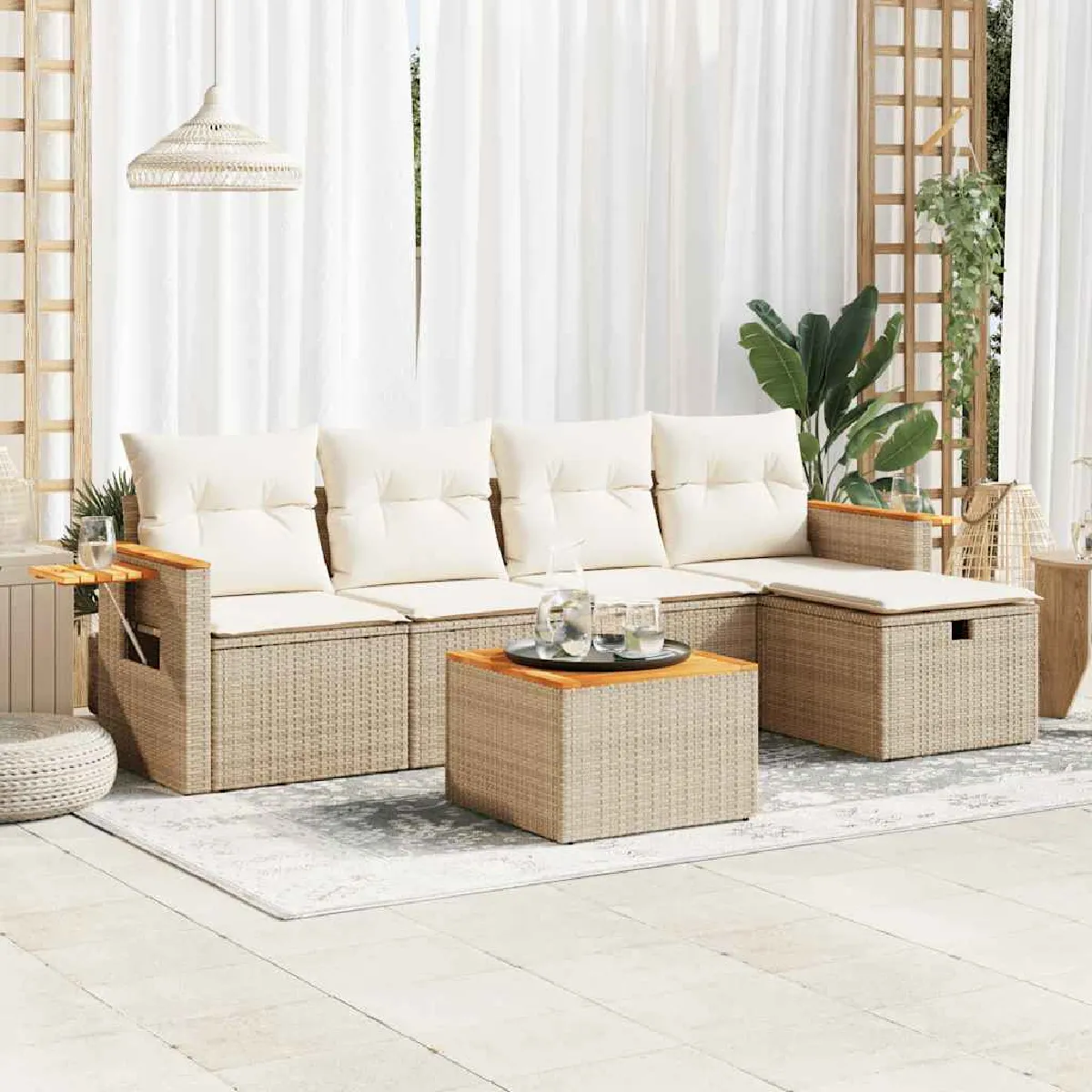Salon de jardin VIDAXL 6 pcs - vue 2