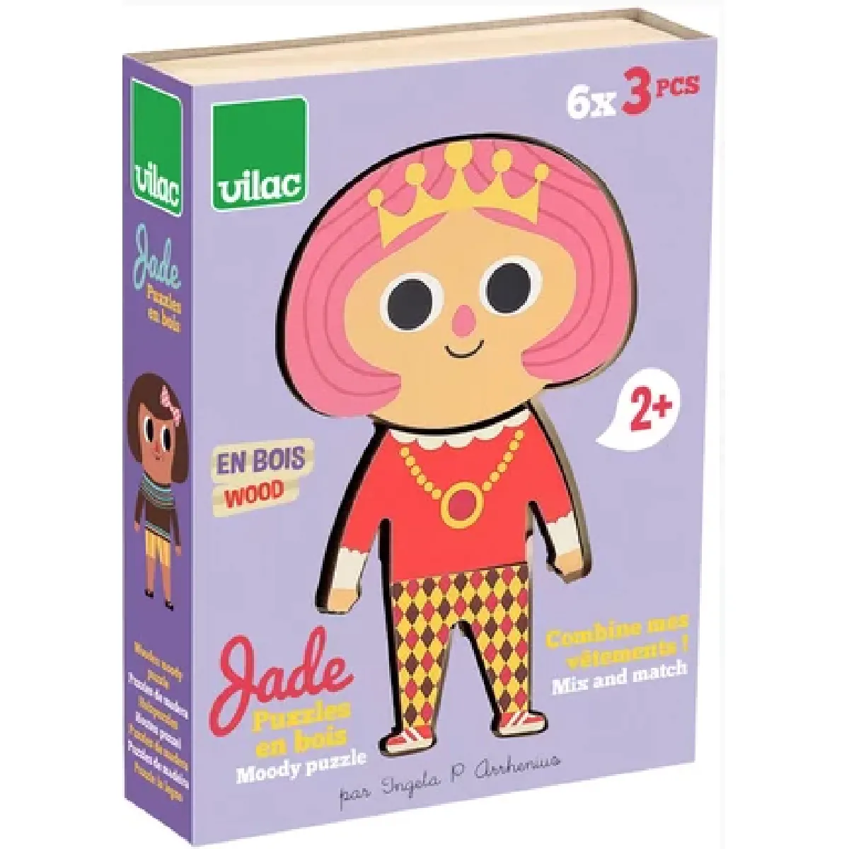Vilac Orange Puzzle En Bois Jade À Habiller - Éveillez La Créativité De Votre Enfant - Neuf - Image 2