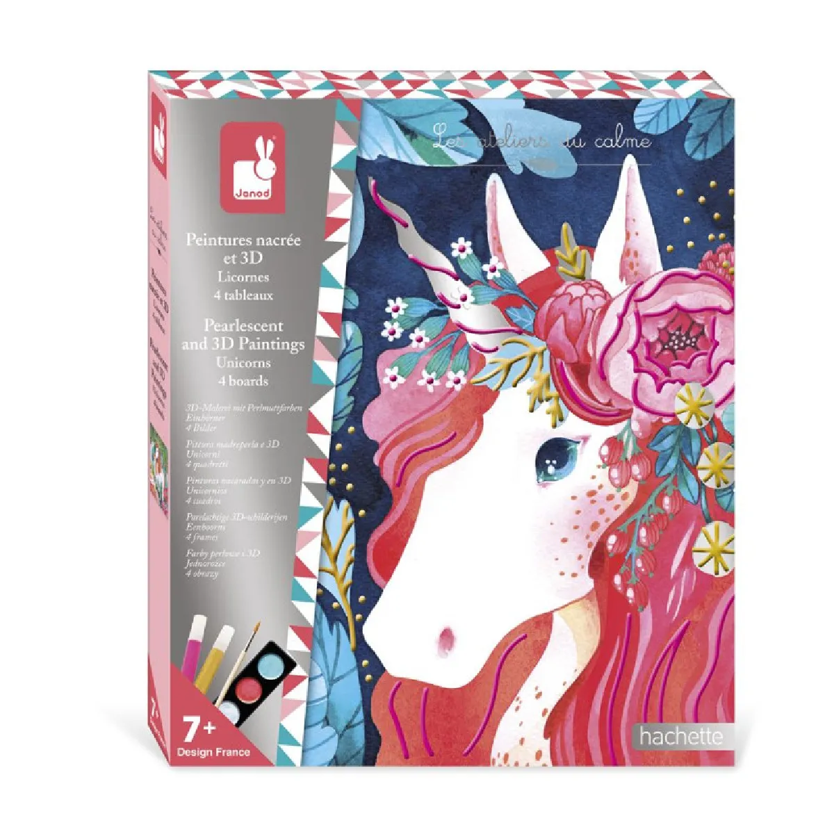 Janod Coffret peintures 3D licornes - 4 pièces