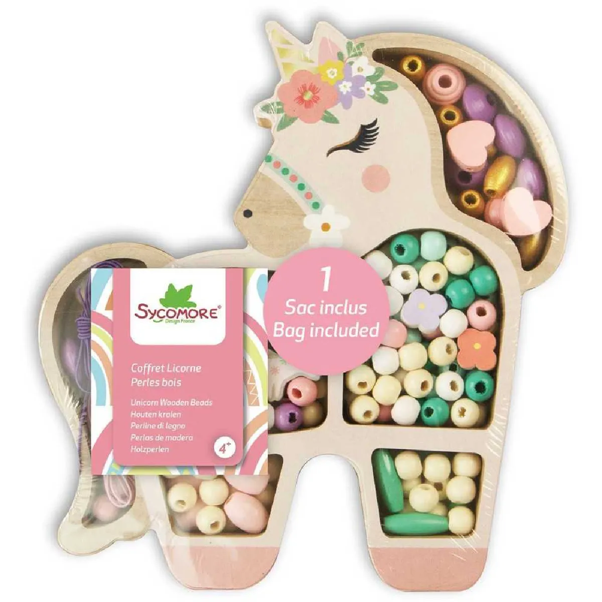 Sycm Multicolore Création Perle Et Bijou Sycomore Perles Bois Licorne - Image 3