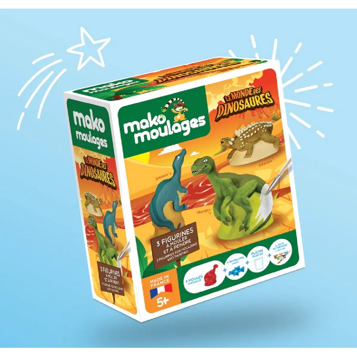 Mako - Coffret de moulage 3 Dinosaures - Kit créatif - Image 3