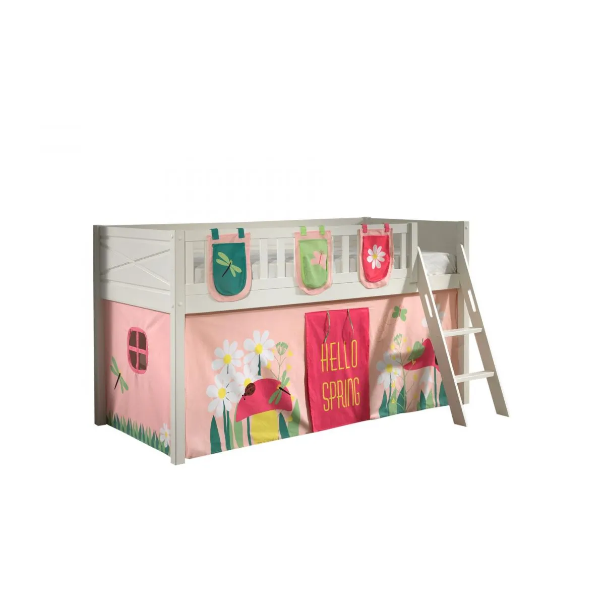 VIPACK Scott lit mezzanine et rideau spring trois sacs rangement STHSZG14012
