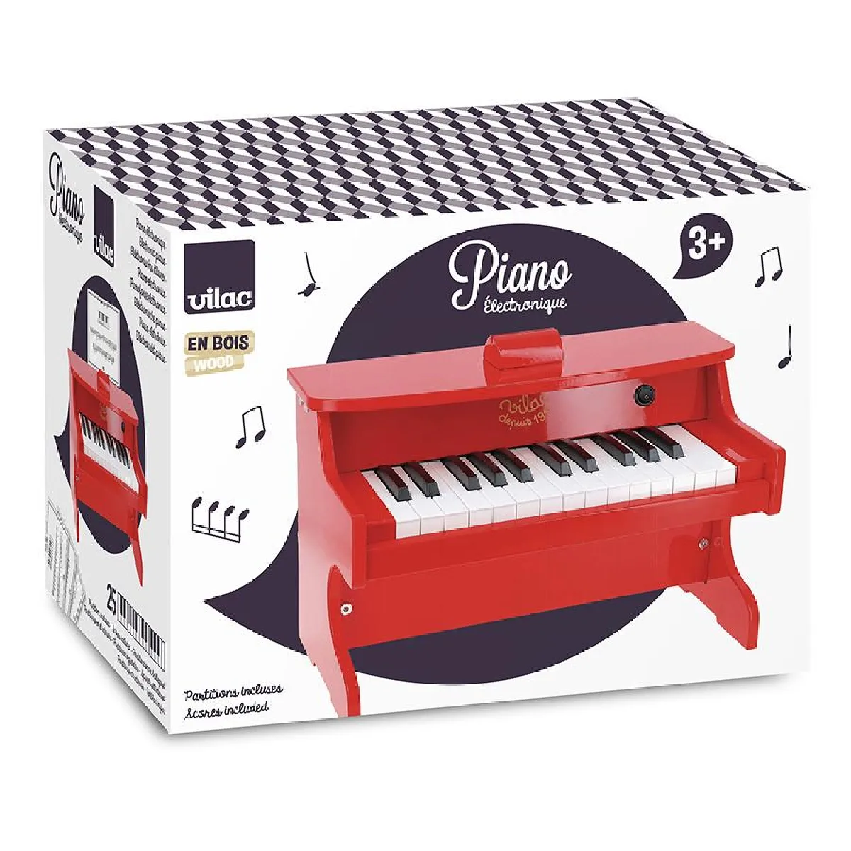 Vilac - Piano - Jouet musical - Rouge - Image 3