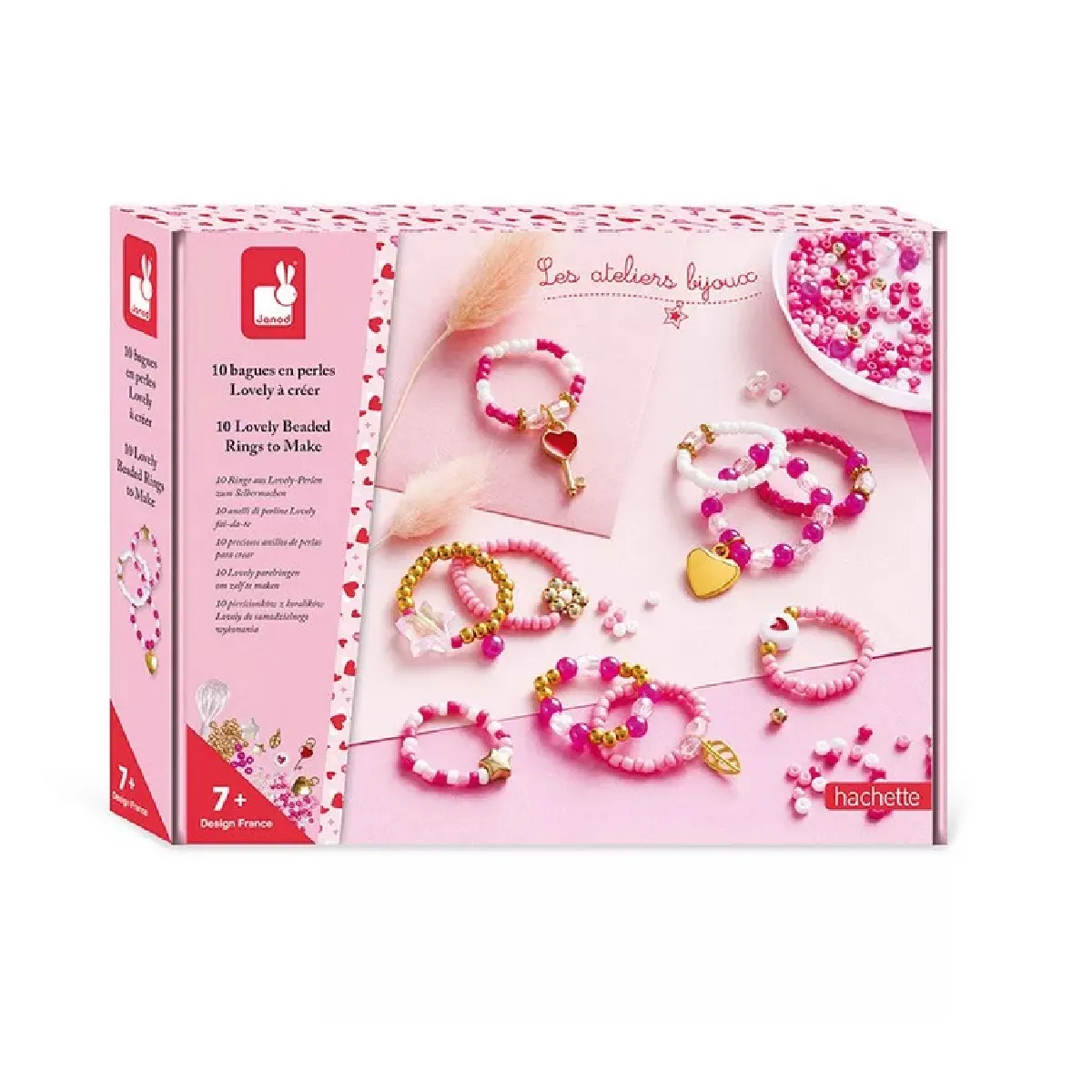 Janod Création Perle Et Bijou 10 Bagues En Perles Lovely À Créer - Image 2