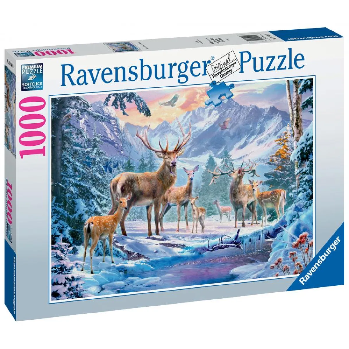 Puzzle 1000 pièces Scène hivernale de chevreuils et cerfs Neuf - vue 4