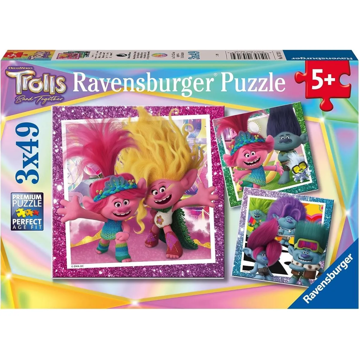 Puzzles 3 x 49 pièces : La Pop ne 'arrête jamais Les Trolls Ravensburger France - vue 2