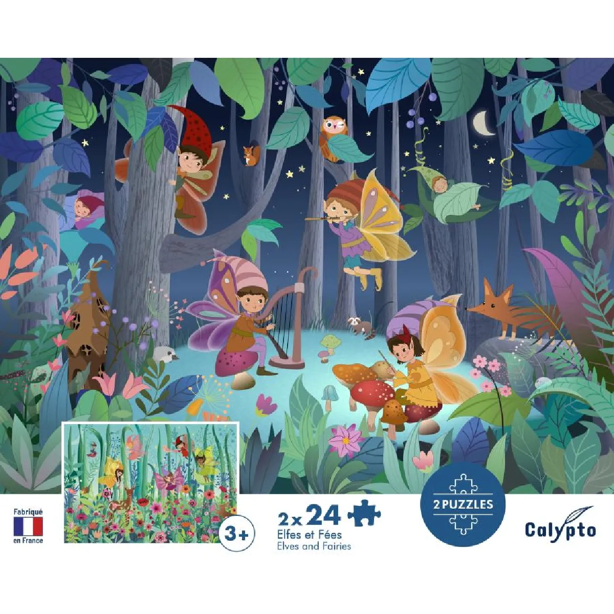 Sentosphere puzzle enfants Elfes et Fées - 2 x 24 pièces