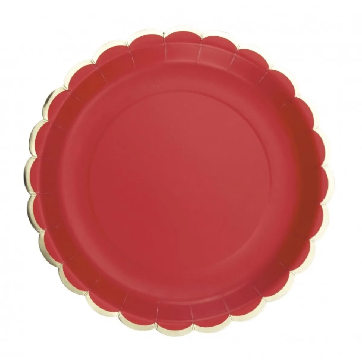 TIM&PUCE Assiettes festonnées Rouge et Or