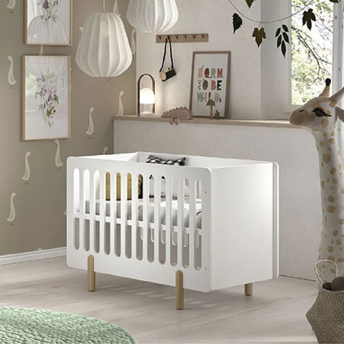 MES Smile lit bebe 60x120 cm blanc SMBB6114
