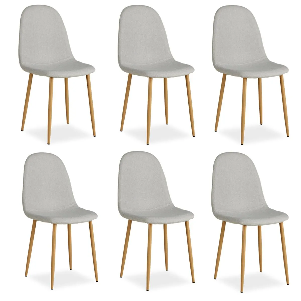 Homestyle4u Gris Lot De 6 Chaises Salle À Manger