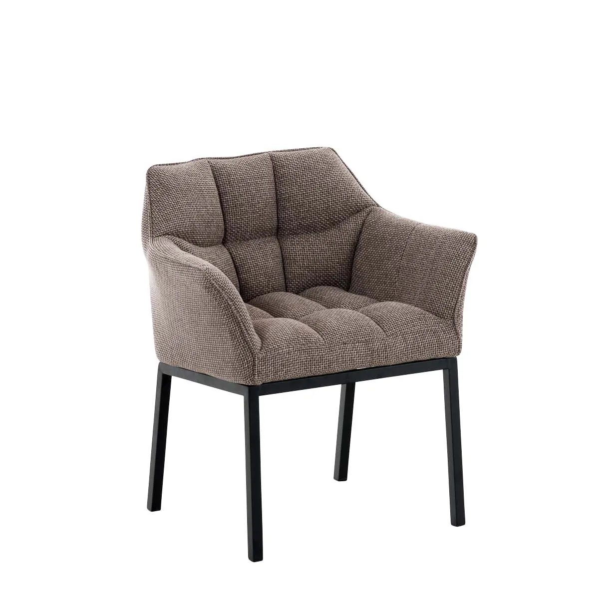 CLP Chaise de salle &agrave; manger Octavia tissu , Marron terre/Noir