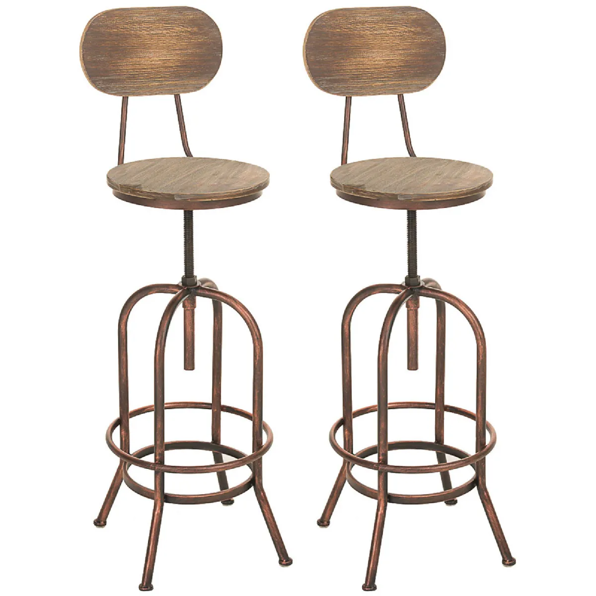 Lot de 2 tabourets de bar Pino - Bronze