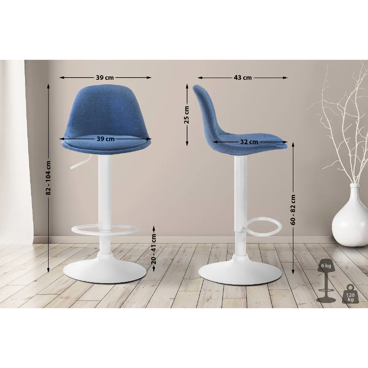 Tabouret de bar Kiel - vue 1