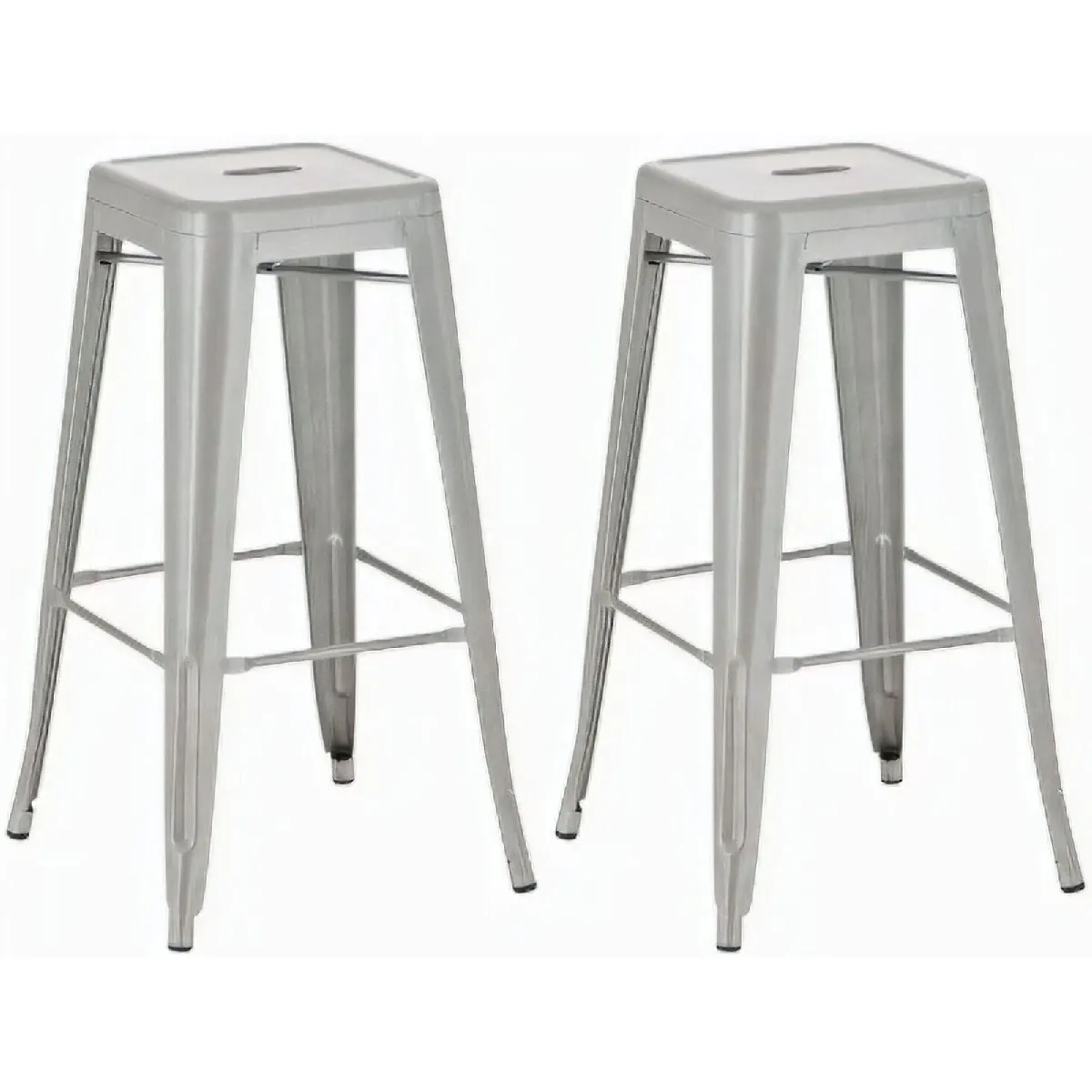 Lot de 2 tabourets de bar Joshua - Argent