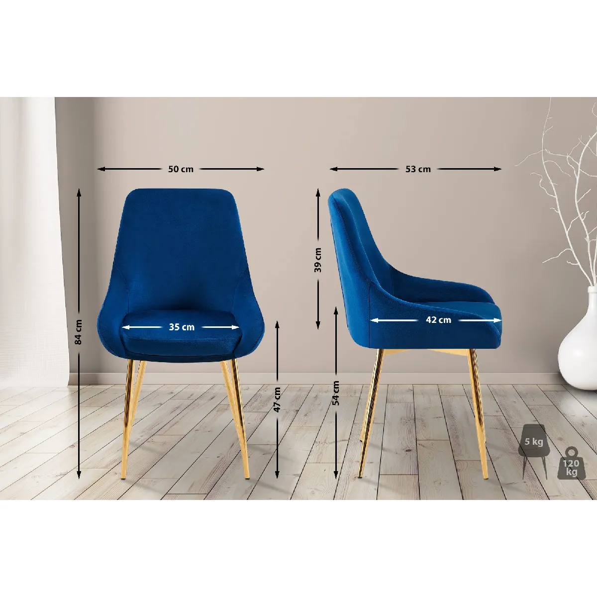 Chaise de salle à manger Elmira - Doré
