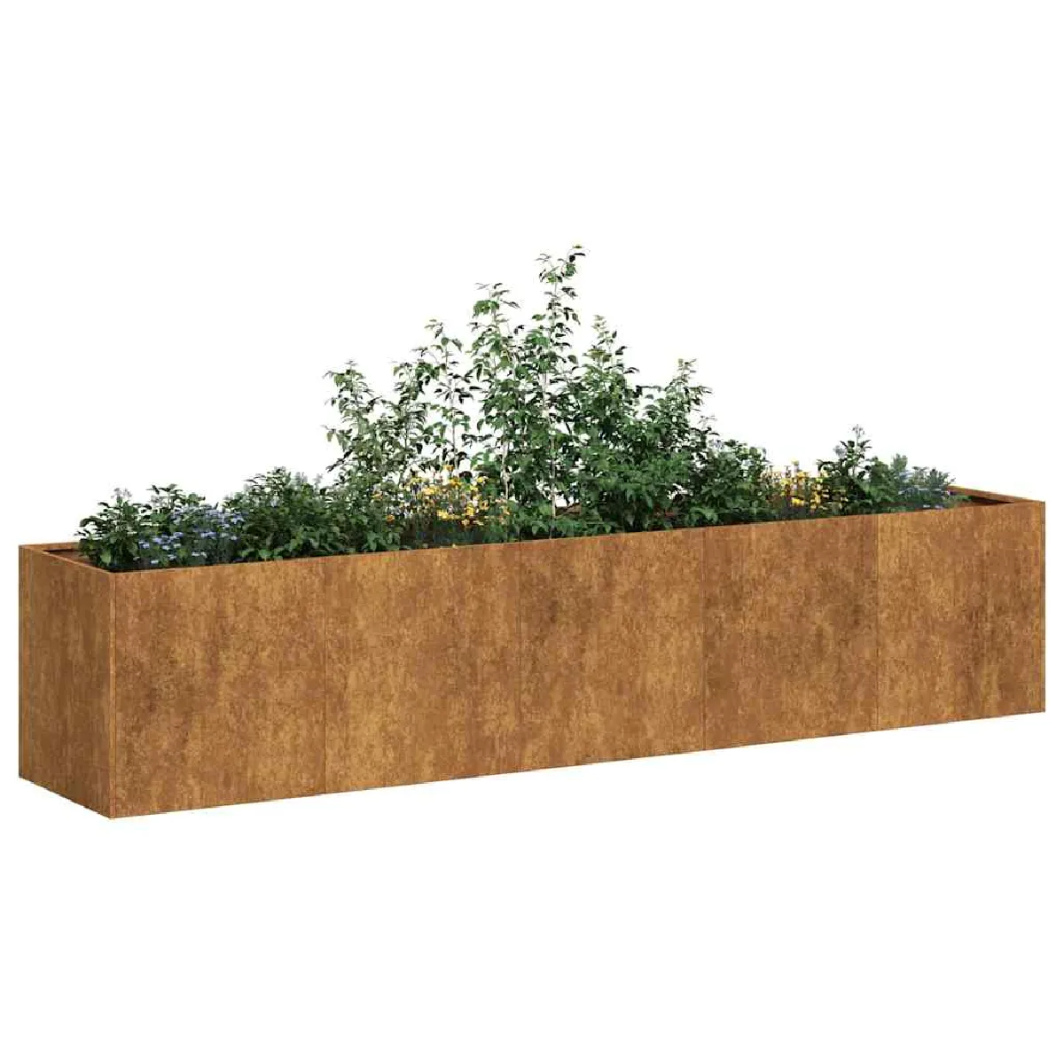 vidaXL Jardinière Rouillé Acier 200x40x40 cm - vue 2