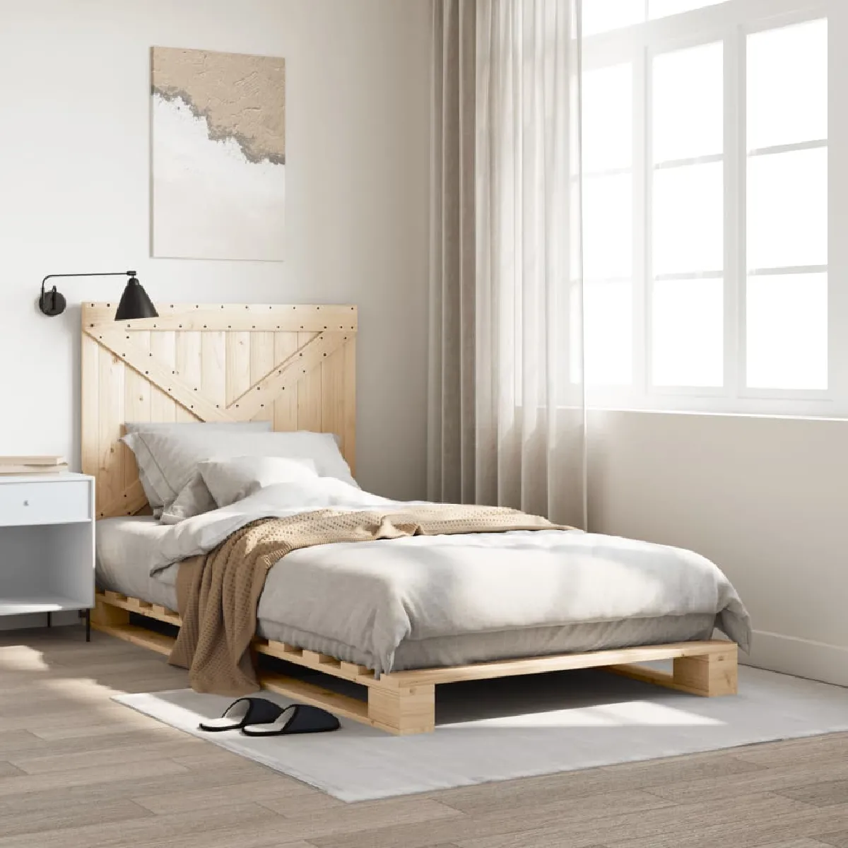 Vidaxl Cadre De Lit Sans Matelas Avec Tête De Lit 100X200 Cm