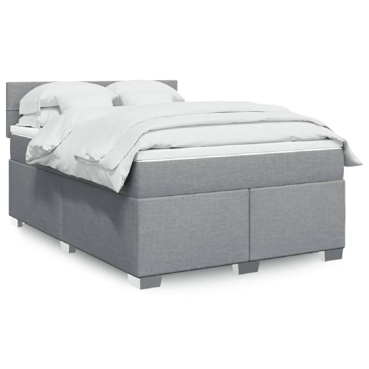 vidaXL Sommier à lattes de lit avec matelas Gris clair 160x200cm Tissu