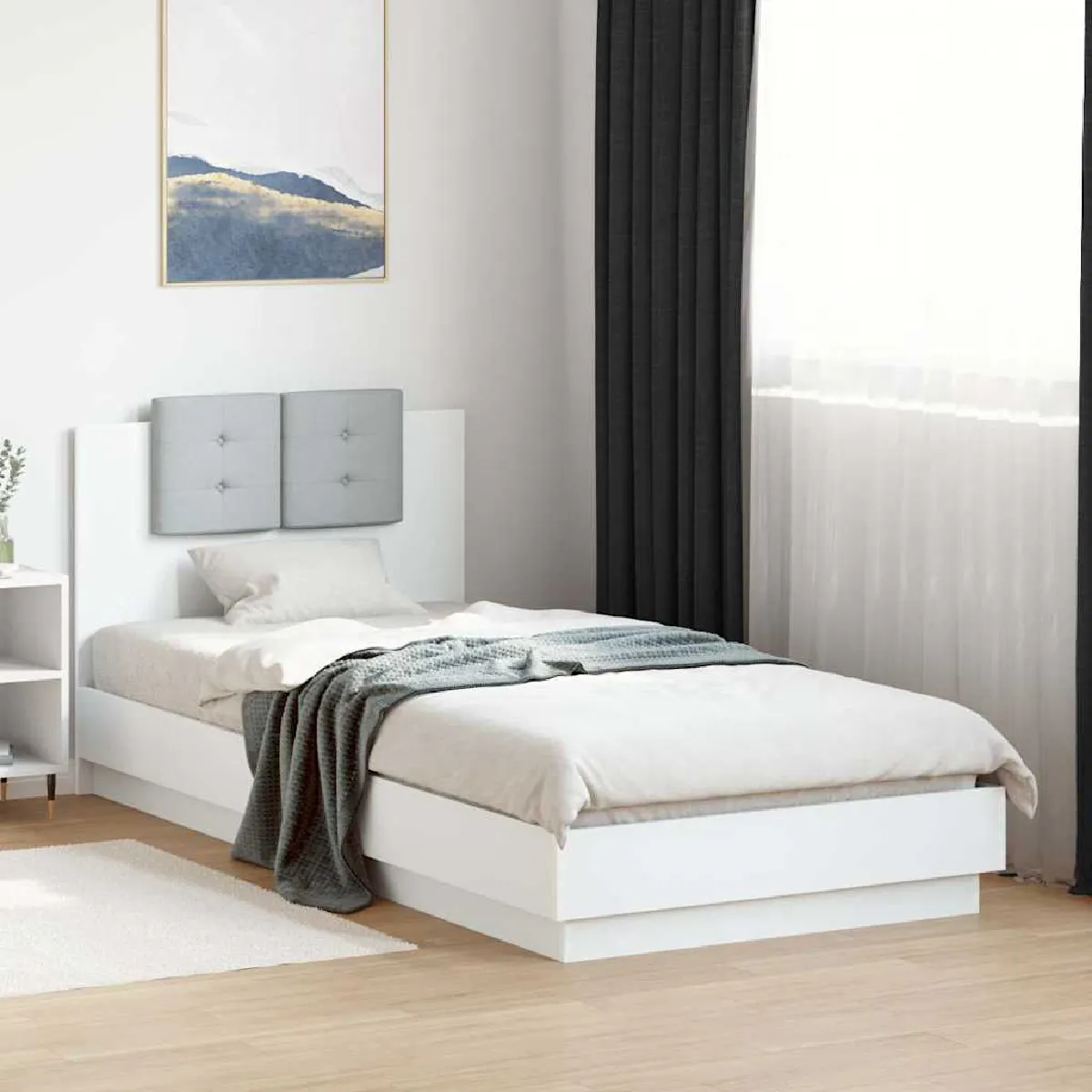 Vidaxl Blanc Cadre De Lit Sans Matelas 90X200 Cm