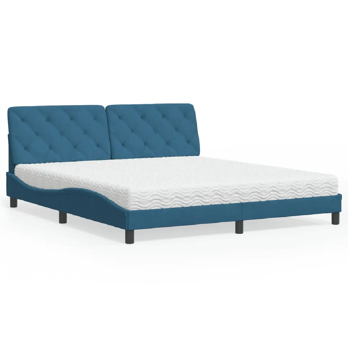 VidaXL Lit avec matelas 180x200 cm Velours - vue 7