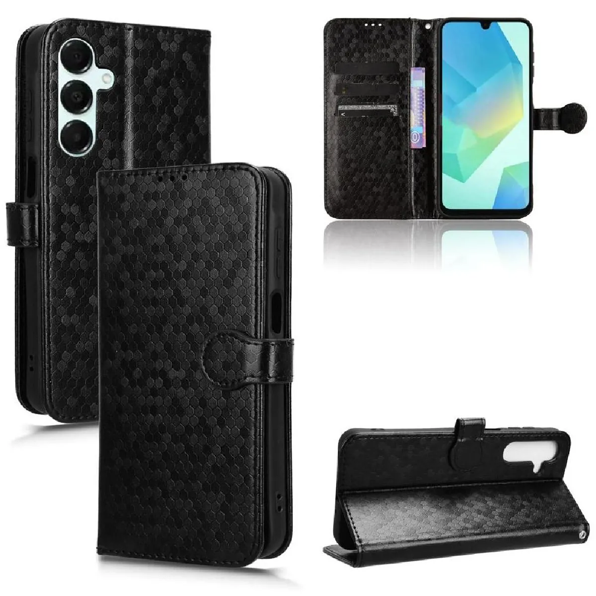 Générique Noir Coque Portefeuille À Fermeture Magnétique Samsung Galaxy A16 5G