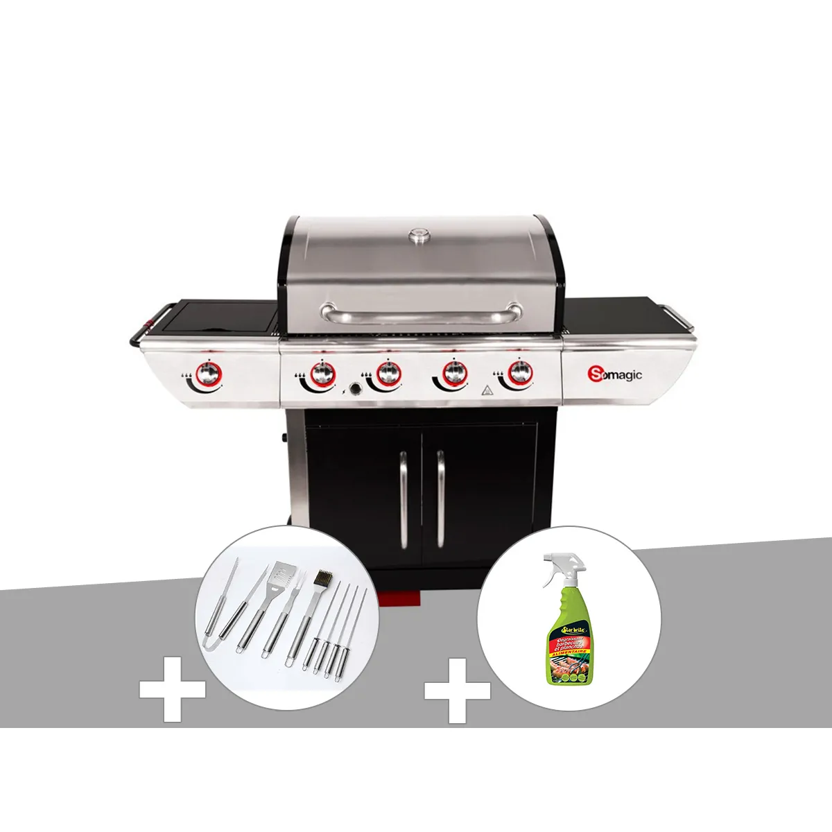 Combine Manhattan Gaz 4 Bruleurs 14kw + 1 Rechaud - vue 4