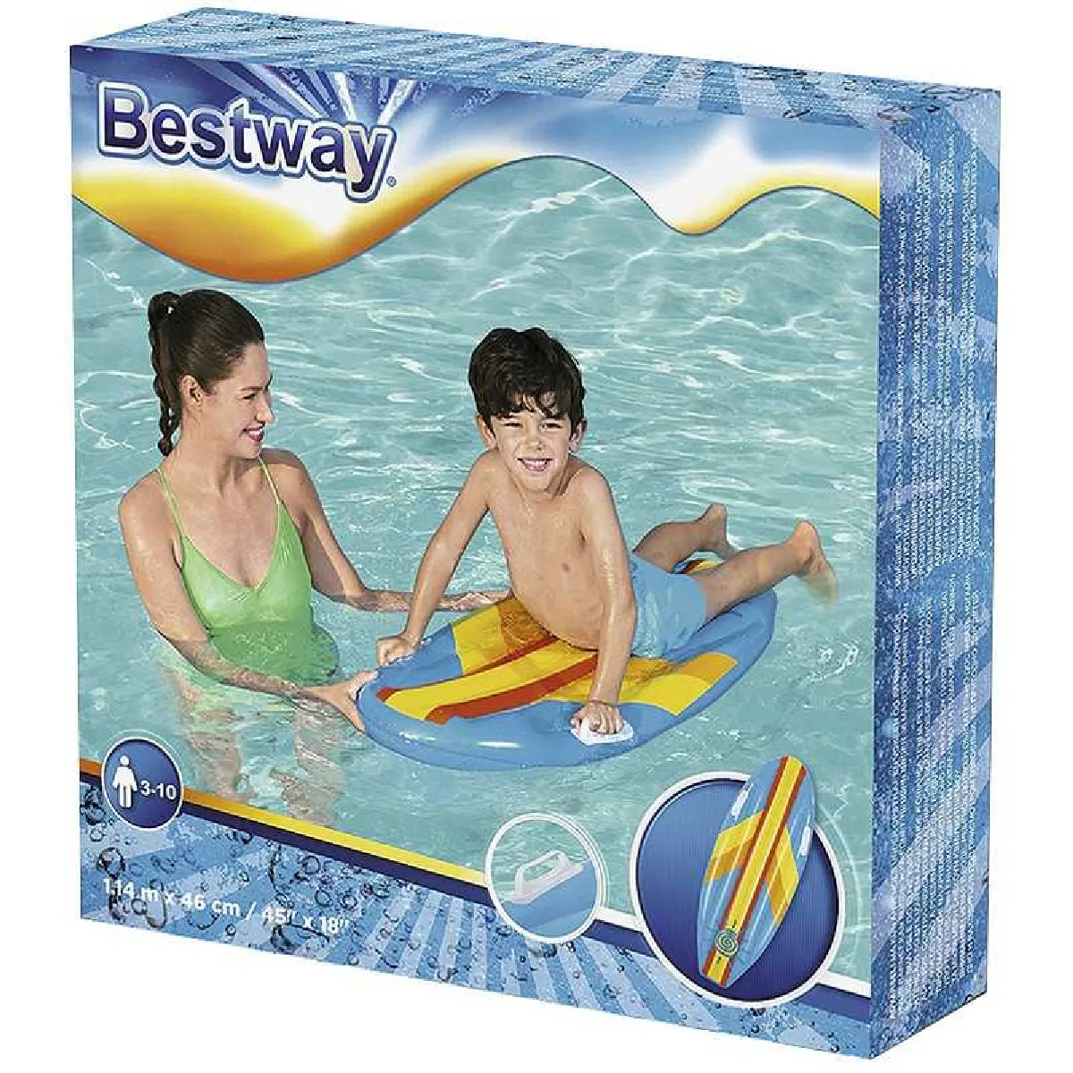 Bestway Bouée planche de surf enfant - 114 × 46 cm
