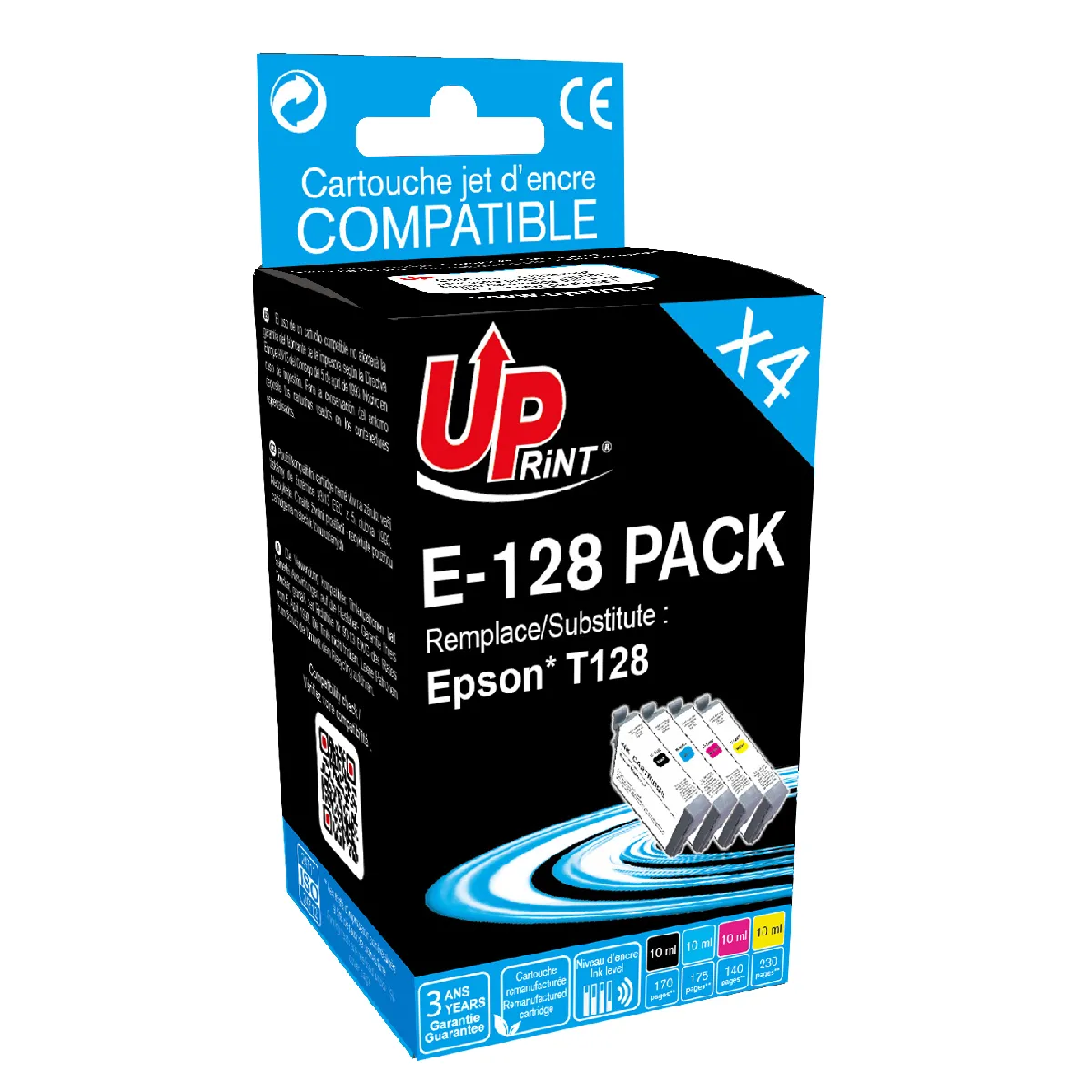 Pack UPrint compatible EPSON T128 4 cartouches Neuf - vue 2