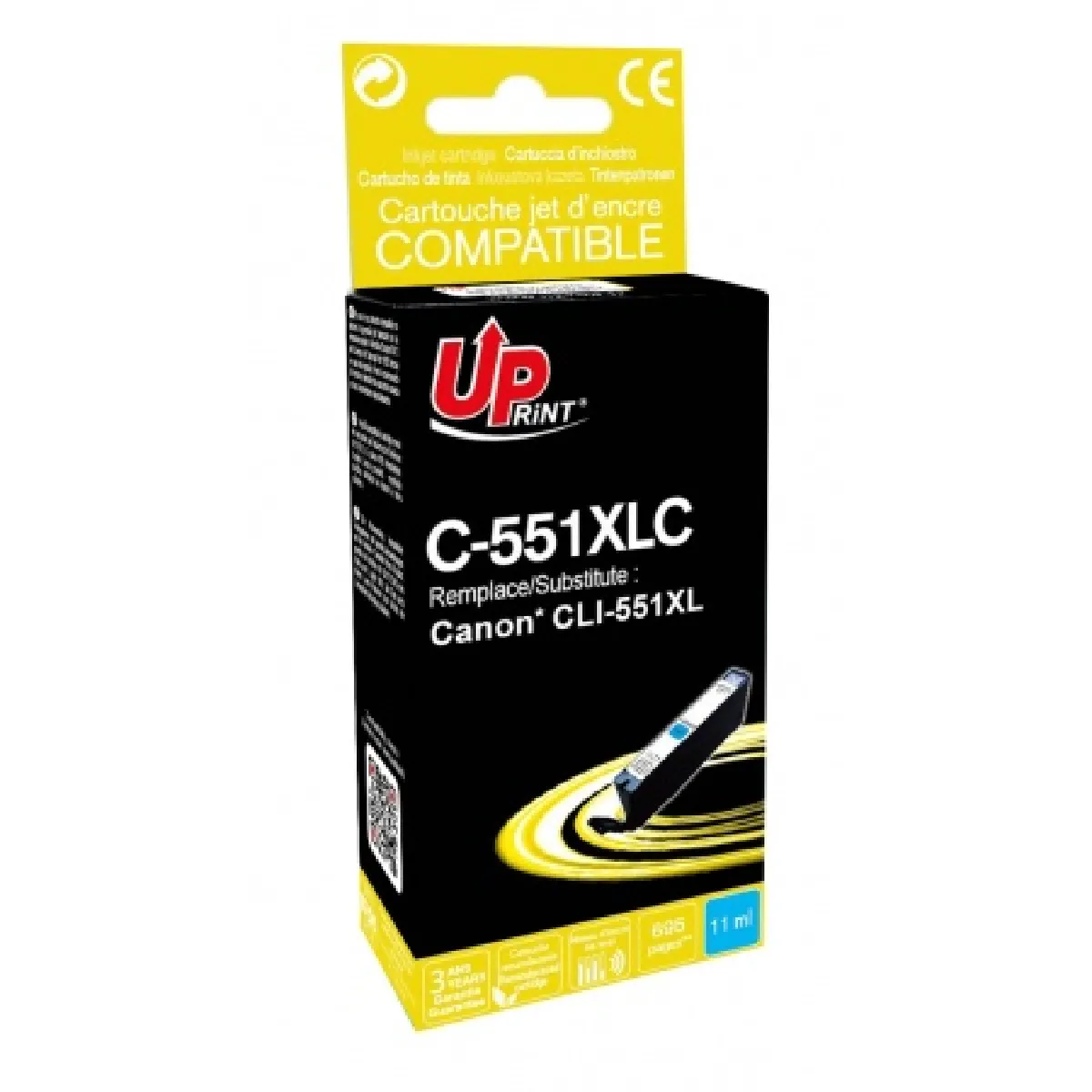 UPRINT  Cartouche d'encre compatible Canon CLI-551XL - Cyan