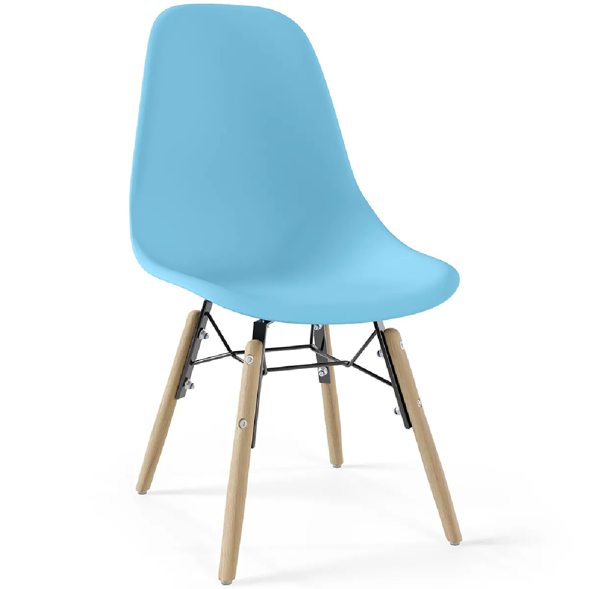 Chaise Enfant - Design Scandinave - Pieds en Bois - Skögur Bleu clair Chaise Enfant - Design Scandinave - Pieds en Bois - Skögur Bleu clair