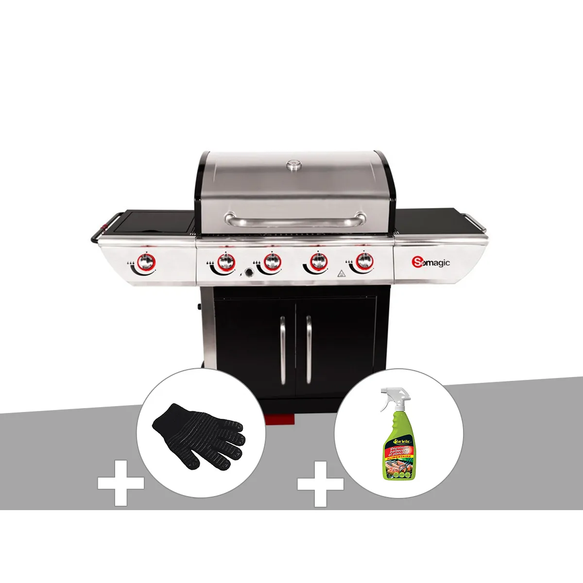 Combine Manhattan Gaz 4 Bruleurs 14kw + 1 Rechaud - vue 2