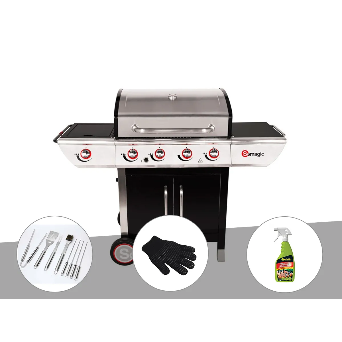 Combine Manhattan Gaz 4 Bruleurs 14kw + 1 Rechaud - vue 8