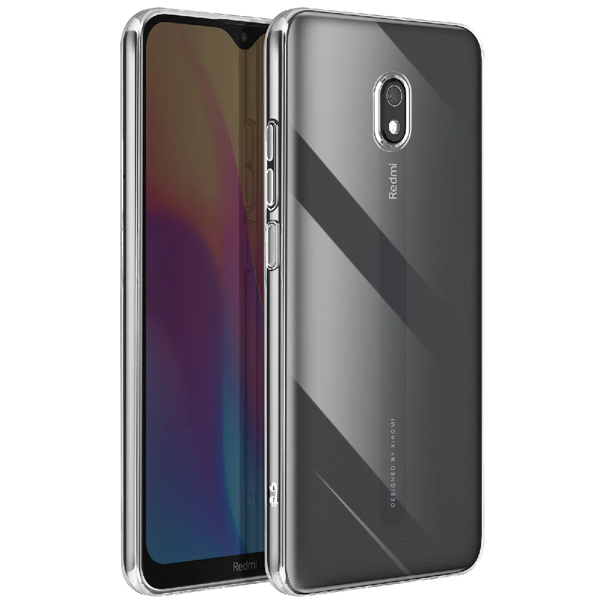 Avizar Coque Pour Xiaomi Redmi 8A Silicone Souple Design Fin Léger Transparent