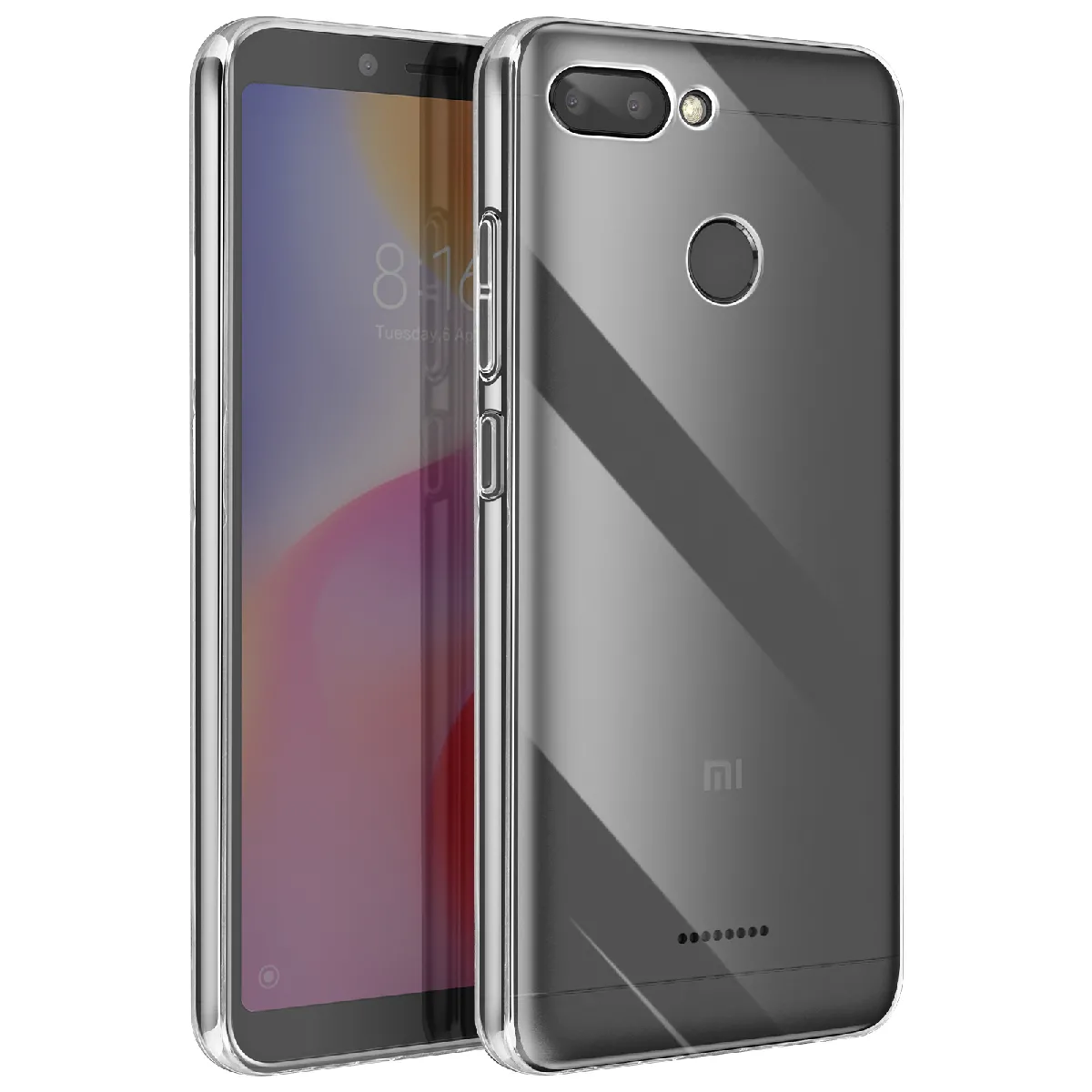 Avizar Coque Pour Xiaomi Redmi 6A Et 6 Silicone Souple Design Fin Léger Transparent