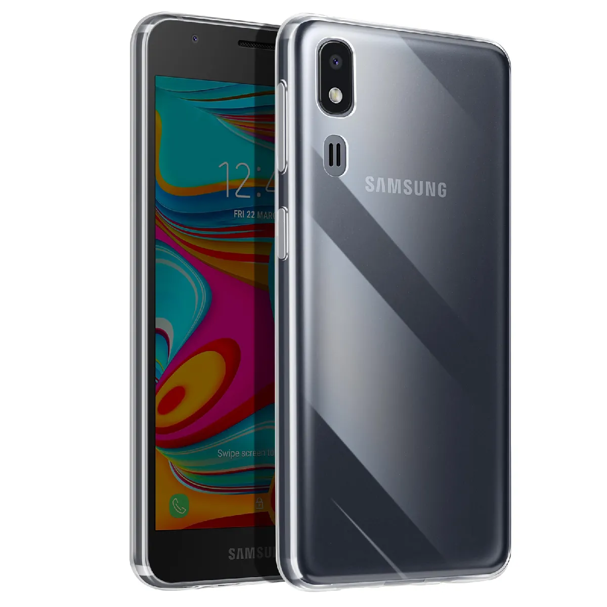 Avizar Coque Pour Samsung Galaxy A2 Core Silicone Souple Design Fin Léger Transparent